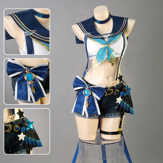 Rolecosplay Genshin Impact Furina Fanart Swimsuit  Cosplay Costume