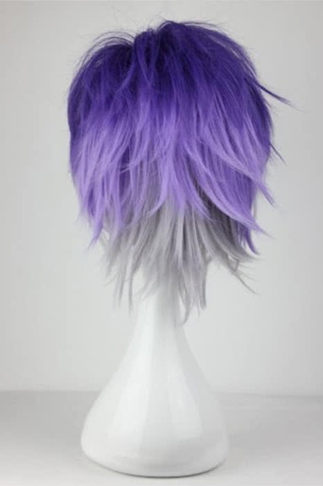 32cm Short Purple Gradient Diabolik Lovers Sakamaki Kanato Cosplay Wig