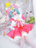 Hatsune Miku Ima Sugu Rinne Cosplay Costume Pink Magical Girl Dress with Oversized Skirt, Wig and Wand Options