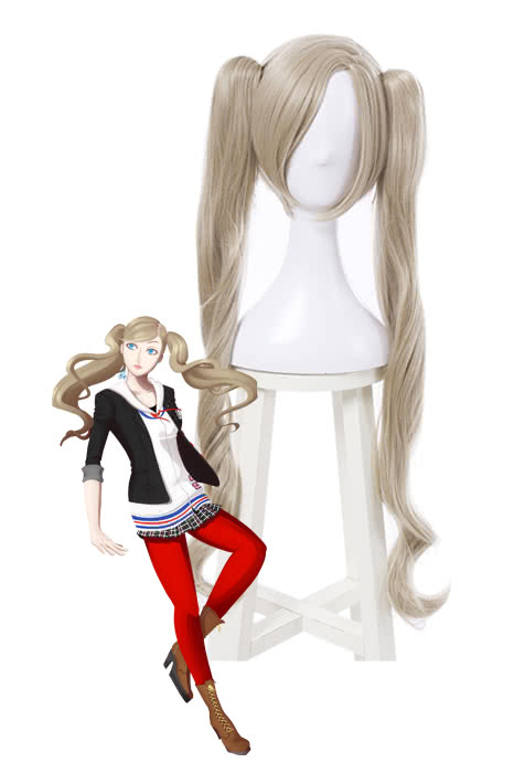  Anne Takamaki Long Yellow Women Cosplay Wigs