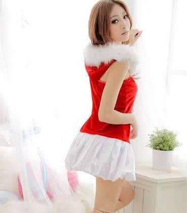 short sleeve dress Christmas costume for girls party uniform strapless sundress
