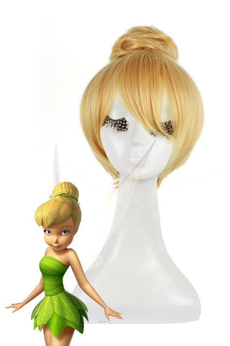Fairy Tinker Bell Medium Long Blonde Female Cosplay Wigs