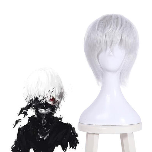 30cm Tokyo Ghoul Ken Kaneki Cosplay Wigs Short Silver Man Wigs