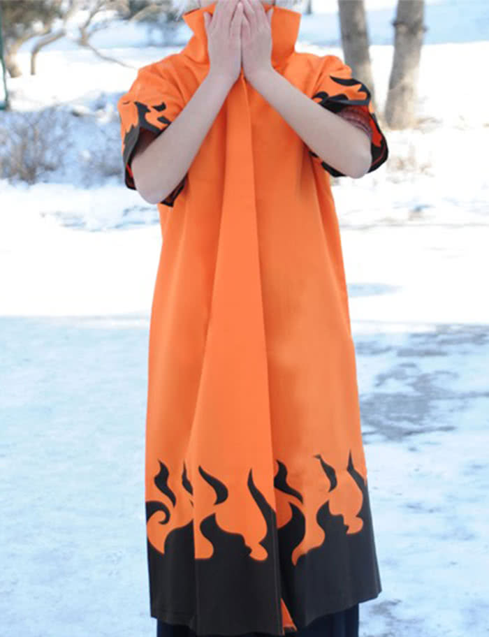 Anime Naruto 6th Hokage Cosplay Costumes Outfit Uzumaki Naruto Cloak