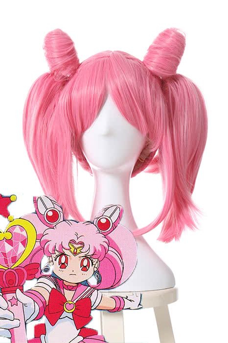 40cm Pink Medium Sailor Moon Chibi Usa Cosplay Wigs
