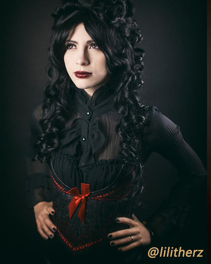80cm Long Black Marie Antoinette Woman Fashion Wigs