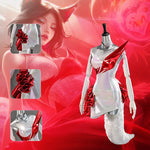 Rolecosplay League of Legends K/DA Firestarter Ahri White Red Cosplay Costume