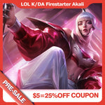 Rolecosplay LOL K/DA Firestarter Red & White Akali Cosplay Costume Pre-Sale