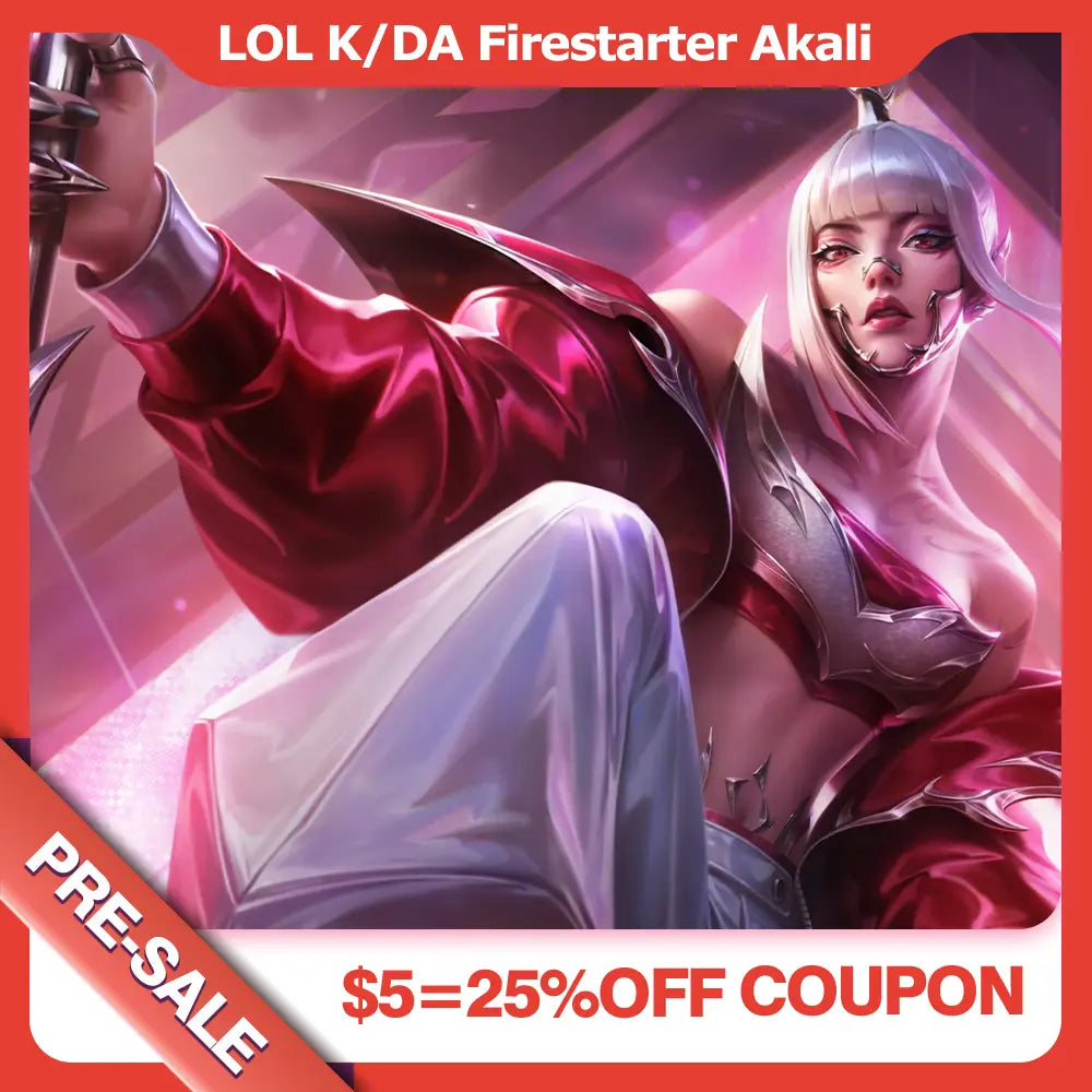 Rolecosplay LOL K/DA Firestarter Red & White Akali Cosplay Costume Pre-Sale