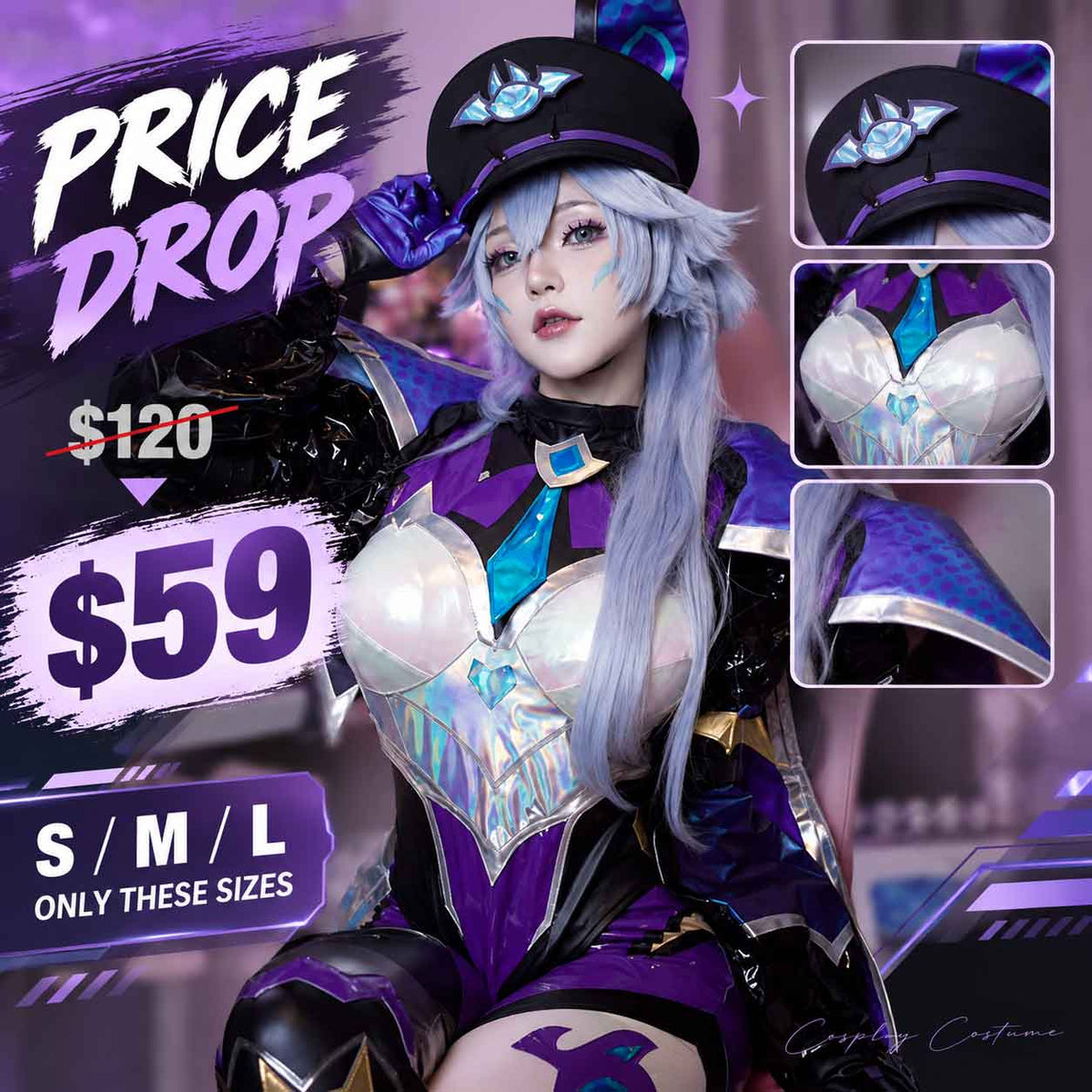 【Last Batch】LOL Battle Bat Xayah Cosplay Costume Halloween Costume