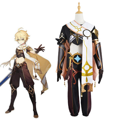 Game Genshin Impact Traveler Aether Male Cosplay Costume