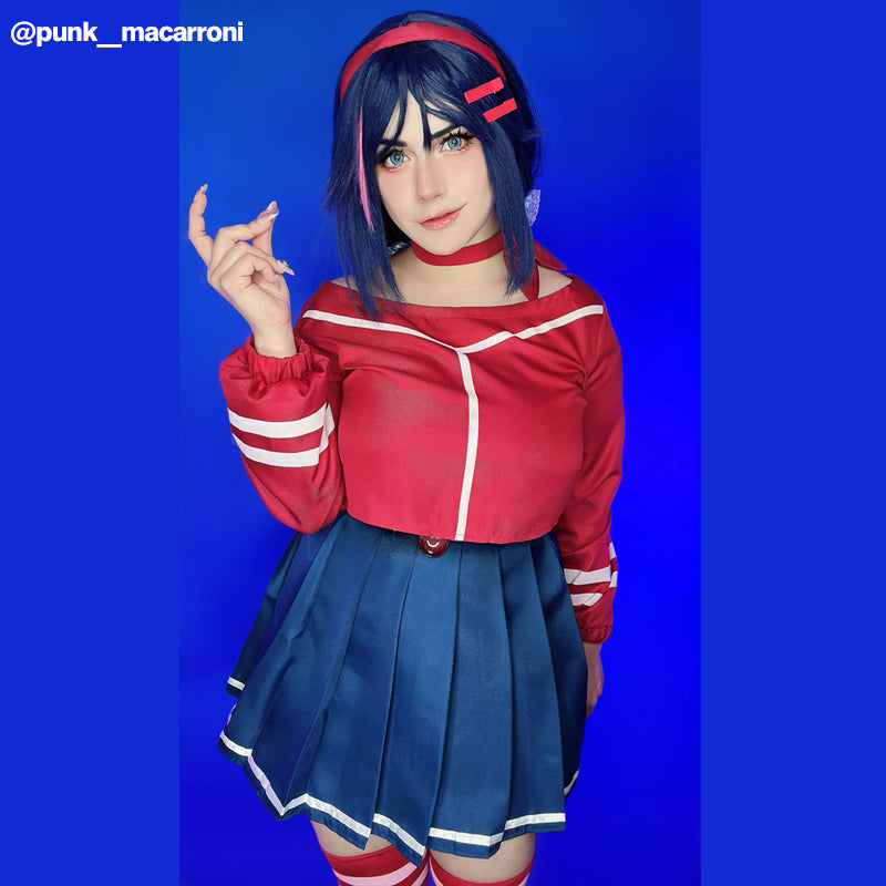 MiSide Mita Dark Blue Long Cosplay Wig