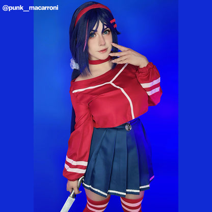 MiSide Mita Dark Blue Long Cosplay Wig