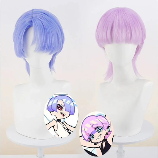 Rolecosplay Panty & Stocking with Garterbelt Polyester Polyurethane Blue Pink Cosplay Wig