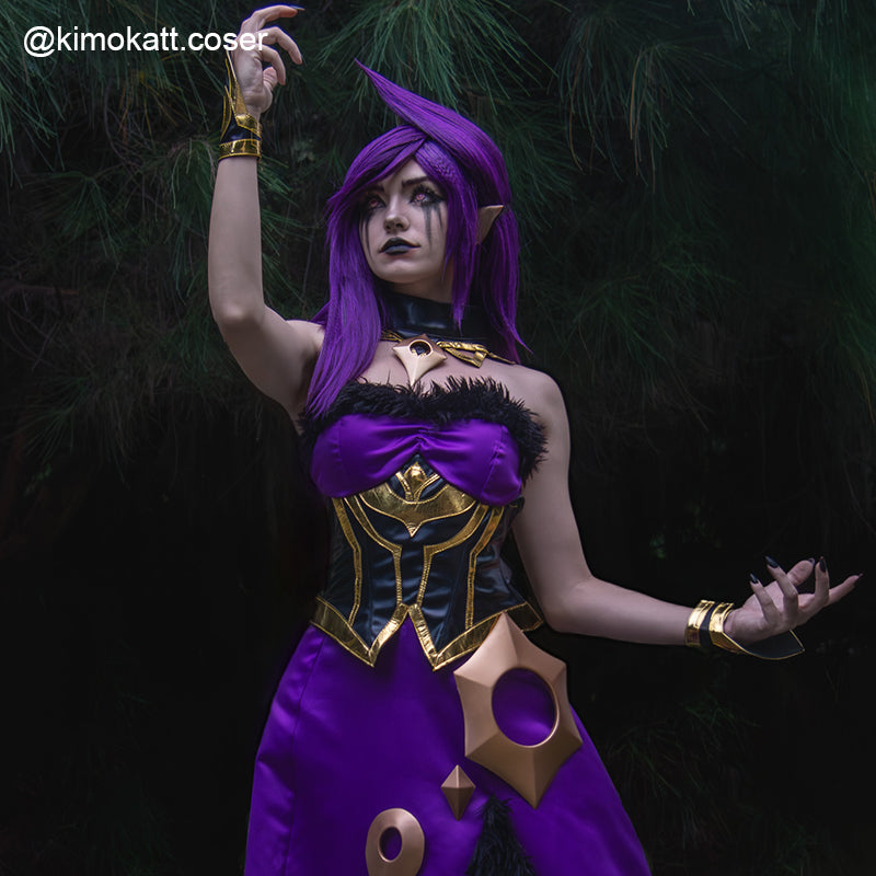 【Ready To Ship】Rolecosplay Fallen Angel Morgana Cosplay Costume LOL Outfit