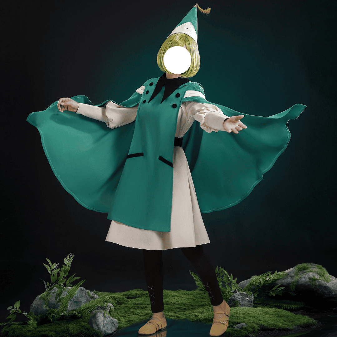 Rolecosplay Anime Witch Hat Coco Green Cloak Cosplay Costume