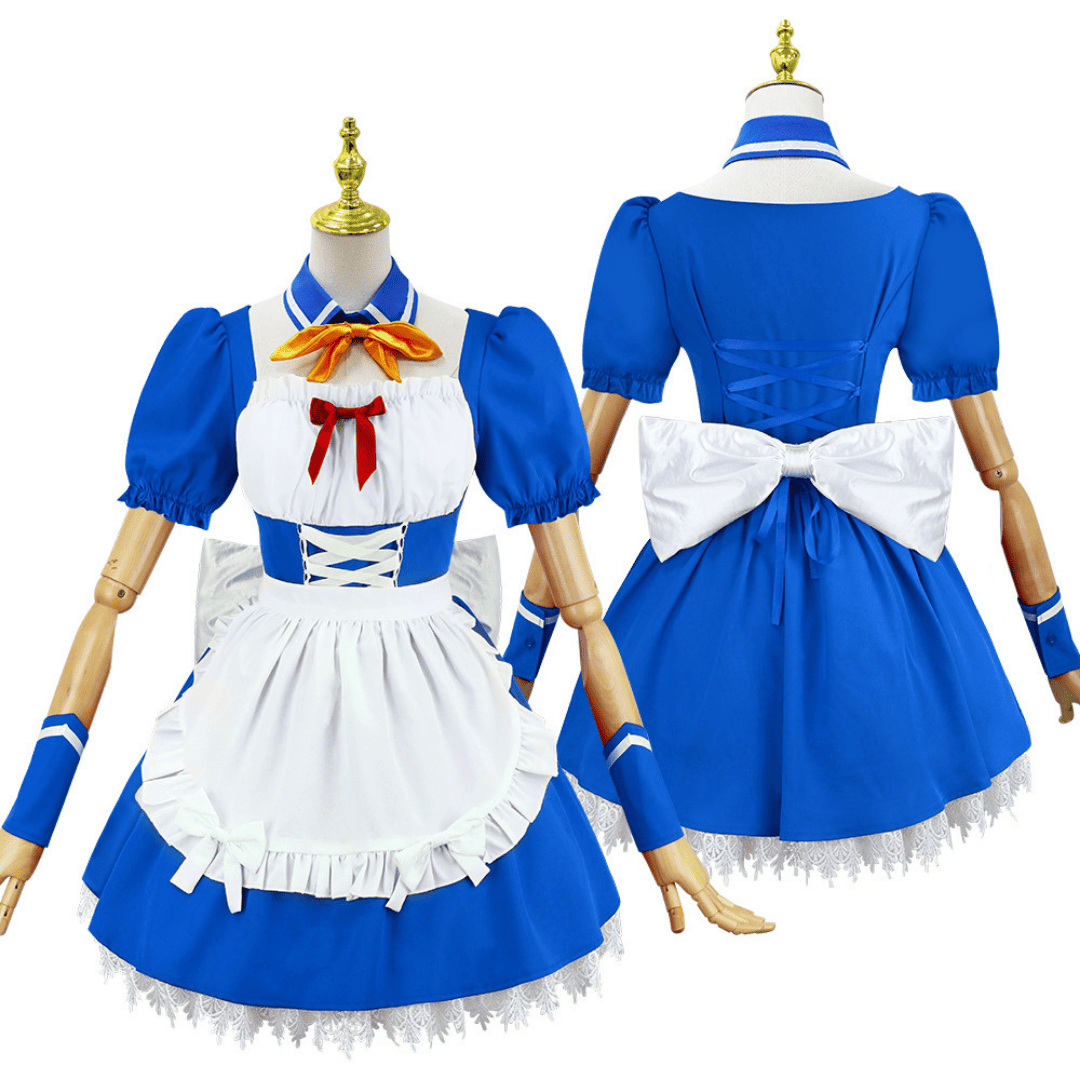 Rolecosplay EVA Rei Maid Cosplay Costume Blue Maid Outfit
