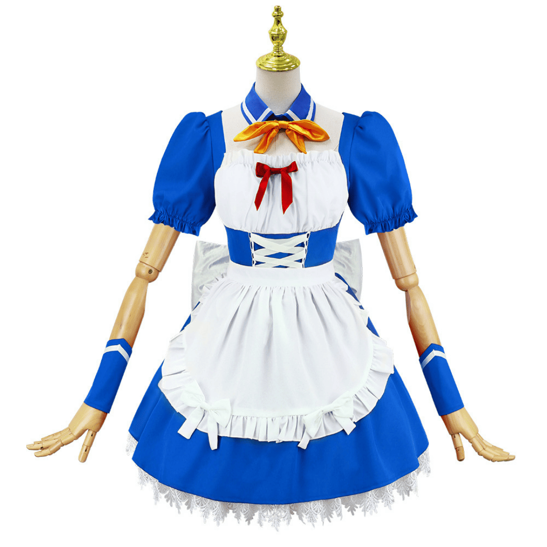 Rolecosplay EVA Rei Maid Cosplay Costume Blue Maid Outfit