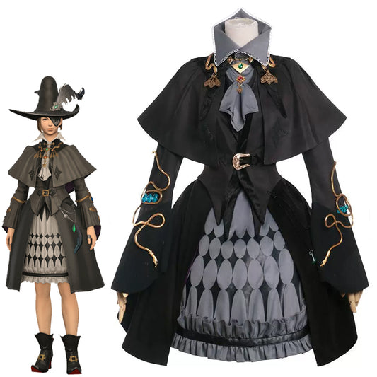 Rolecosplay FFXIV Wicce Cosplay Costume Black Set