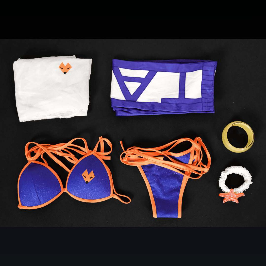 Rolecosplay FGO Tamamo No Mae Swimsuit Sexy Bikini Cosplay Costume Full Set