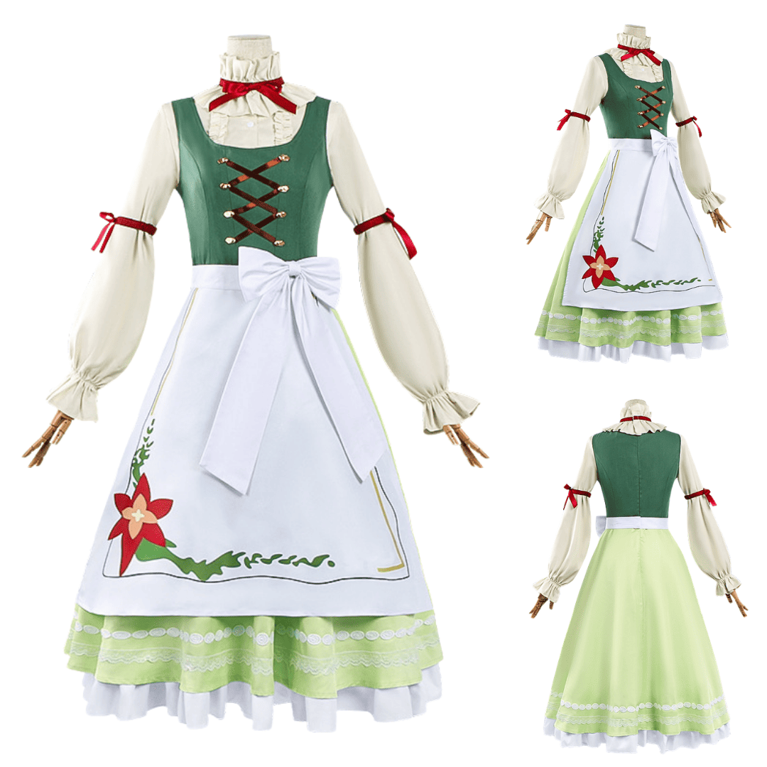 Rolecosplay Fern Cosplay Costume Cottagecore Dress Frieren Cosplay Outfits