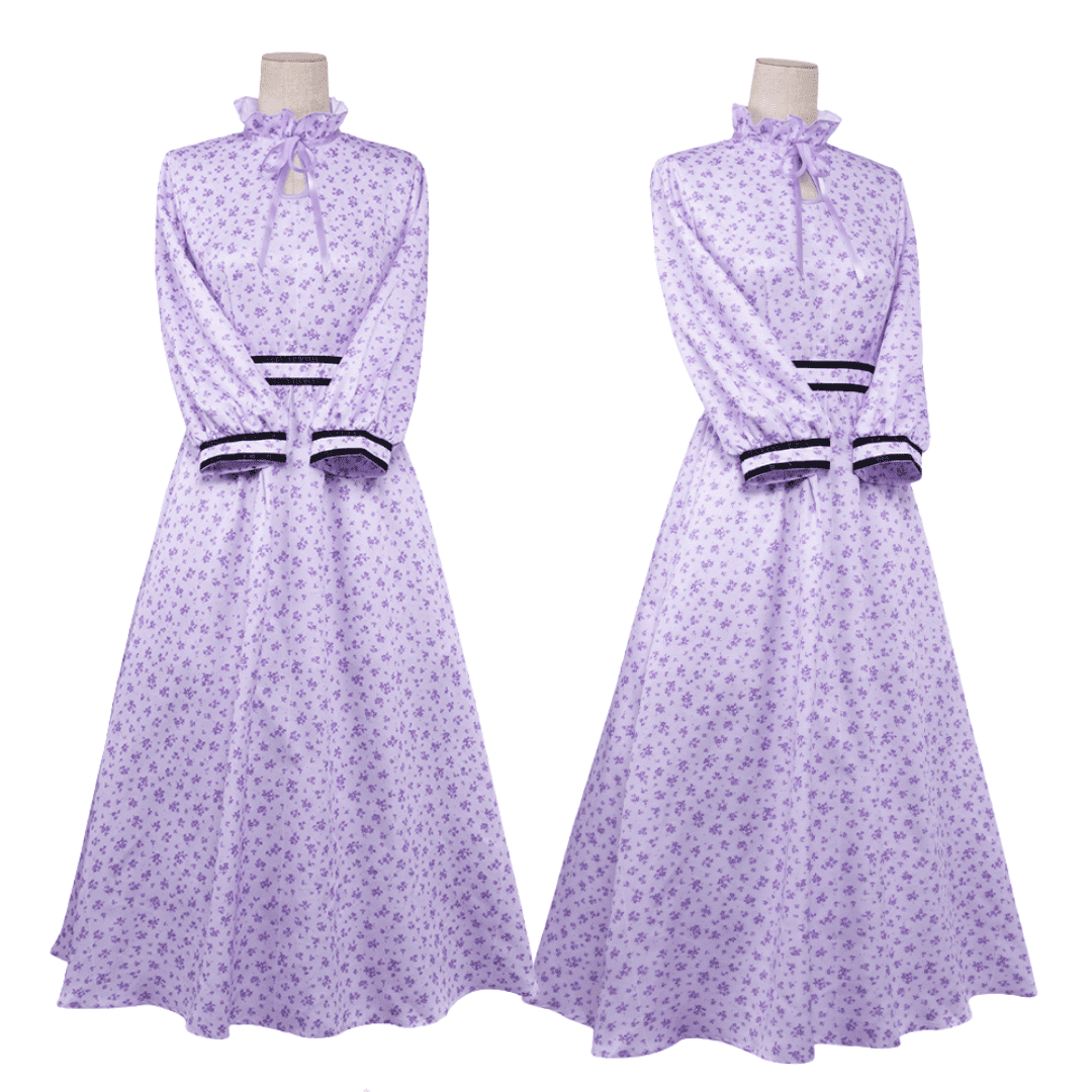 Rolecosplay Fern Cosplay Costume Purple Floral Dress Frieren Cosplay Outfits