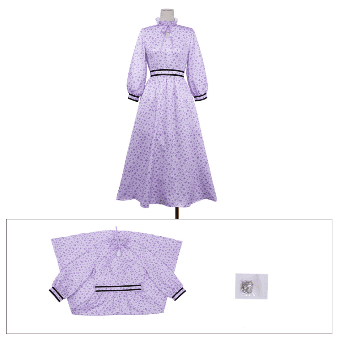 Rolecosplay Fern Cosplay Costume Purple Floral Dress Frieren Cosplay Outfits