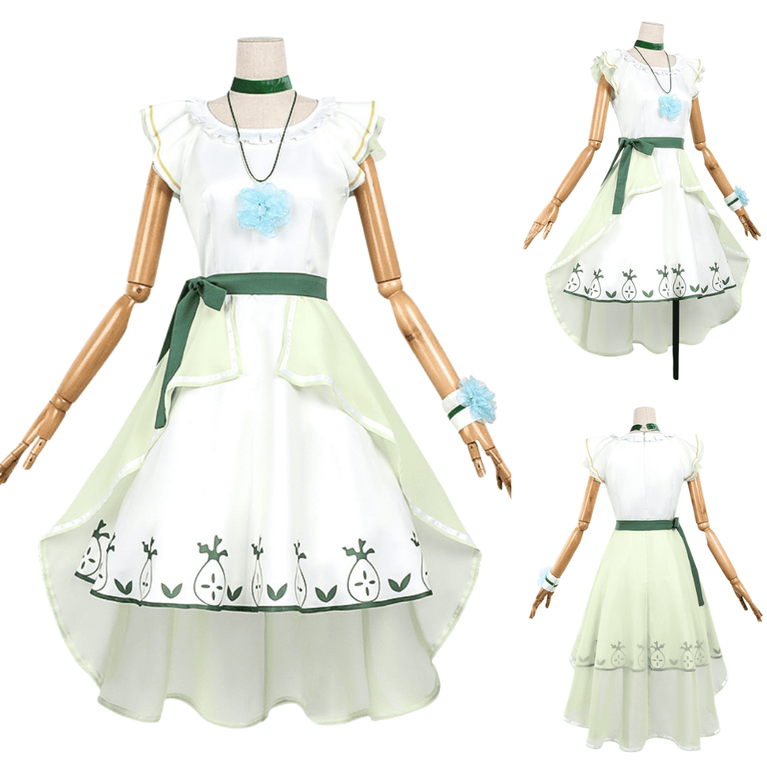 Rolecosplay Frieren Cosplay Costume Cottagecore Dress Green Outfits