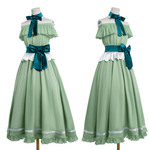 Rolecosplay Friren Cosplay Costume Elf Green Long Formal Dress