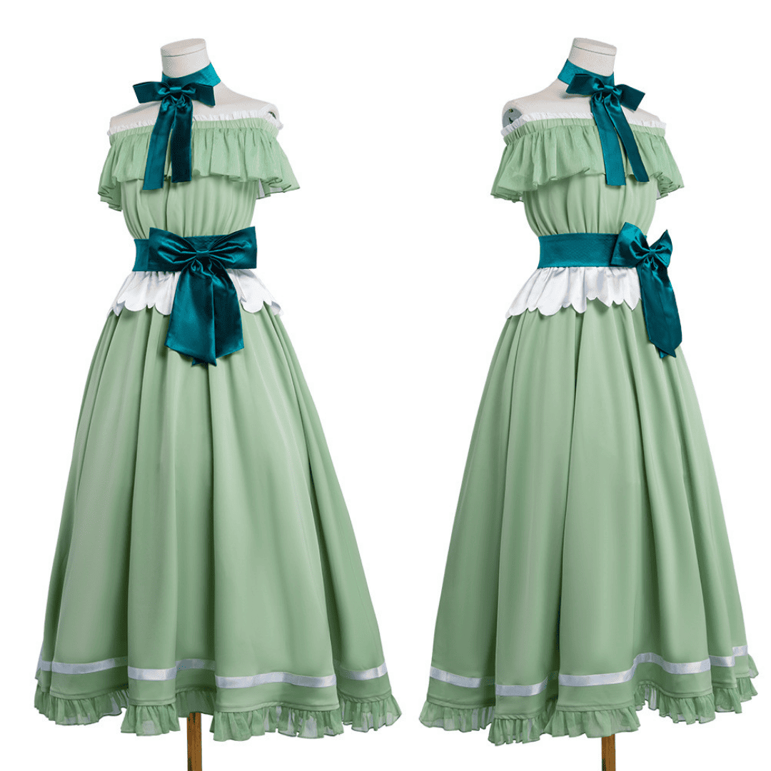 Rolecosplay Friren Cosplay Costume Elf Green Long Formal Dress