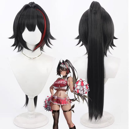 Rolecosplay Goddess of Victory: Nikke Bay Black Mixed Red Cosplay Wig