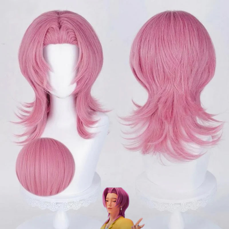 Rolecosplay Kpop Girl Demon Boys Romance Pink Cosplay Wig