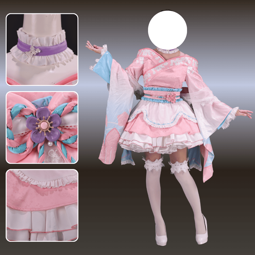 Rolecosplay NIKKE Dorothy Spring Kimono Lolita Pink Cosplay Costume