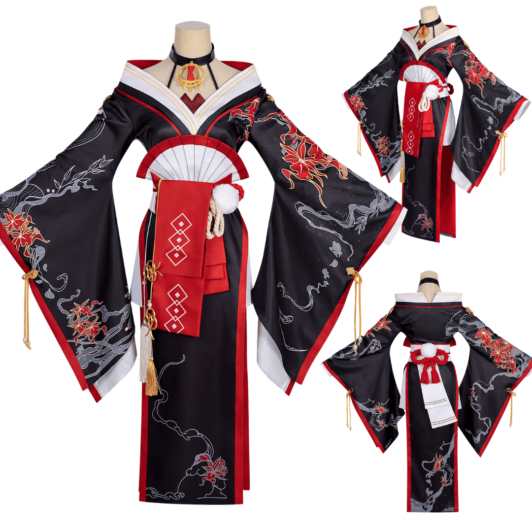 Rolecosplay NTE Hotori Black Red Kimono Cosplay Costume