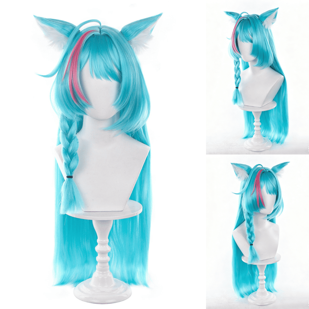 Rolecosplay NTE Mint Green Long Cosplay Wig with Ears