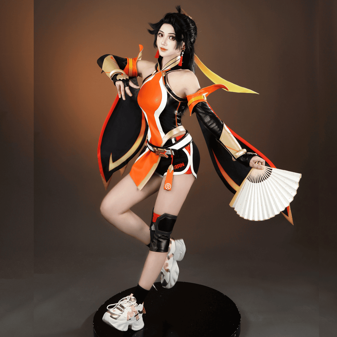 Rolecosplay OW Anran Orange Battle Suit Cosplay Costume