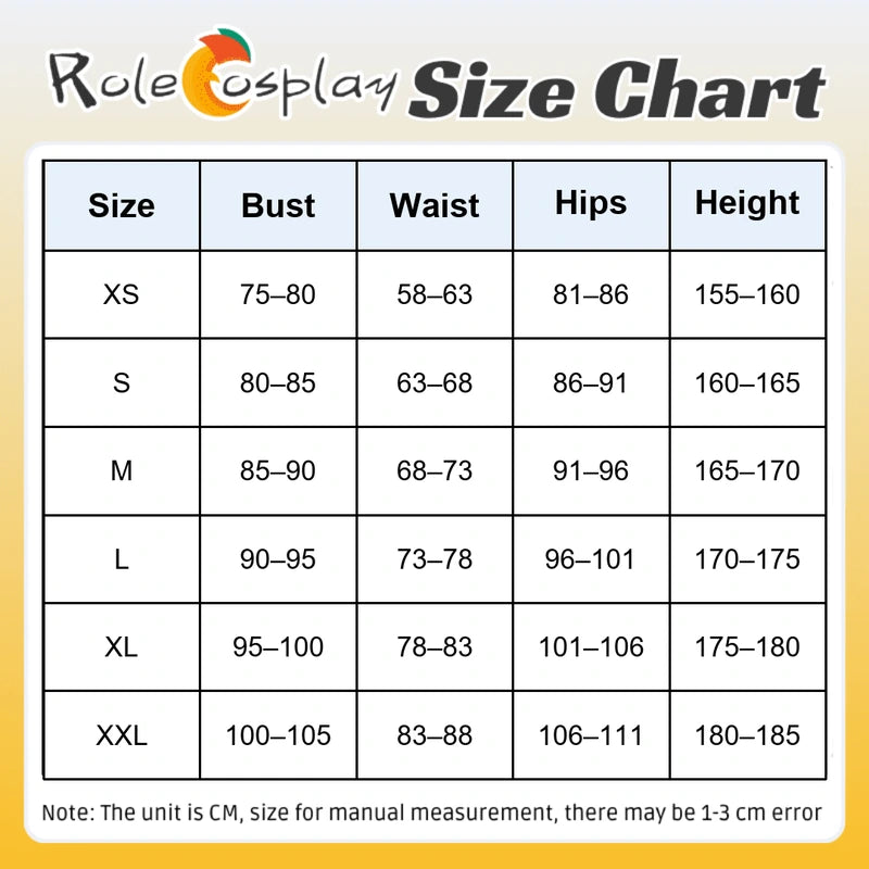 Rolecosplay Overwatch Kiriko Nyan Cafe Cosplay Costume size chart