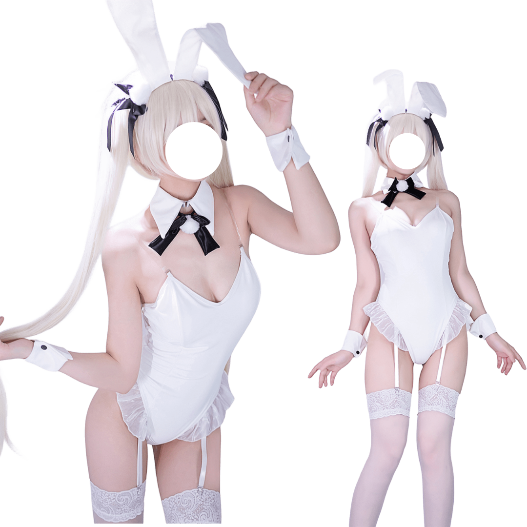 Rolecosplay Sexy Angelic Pure White Bunny Girl Cosplay Costume
