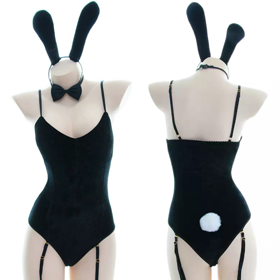 Rolecosplay Sexy Black Velvet Bunny Girl Costume