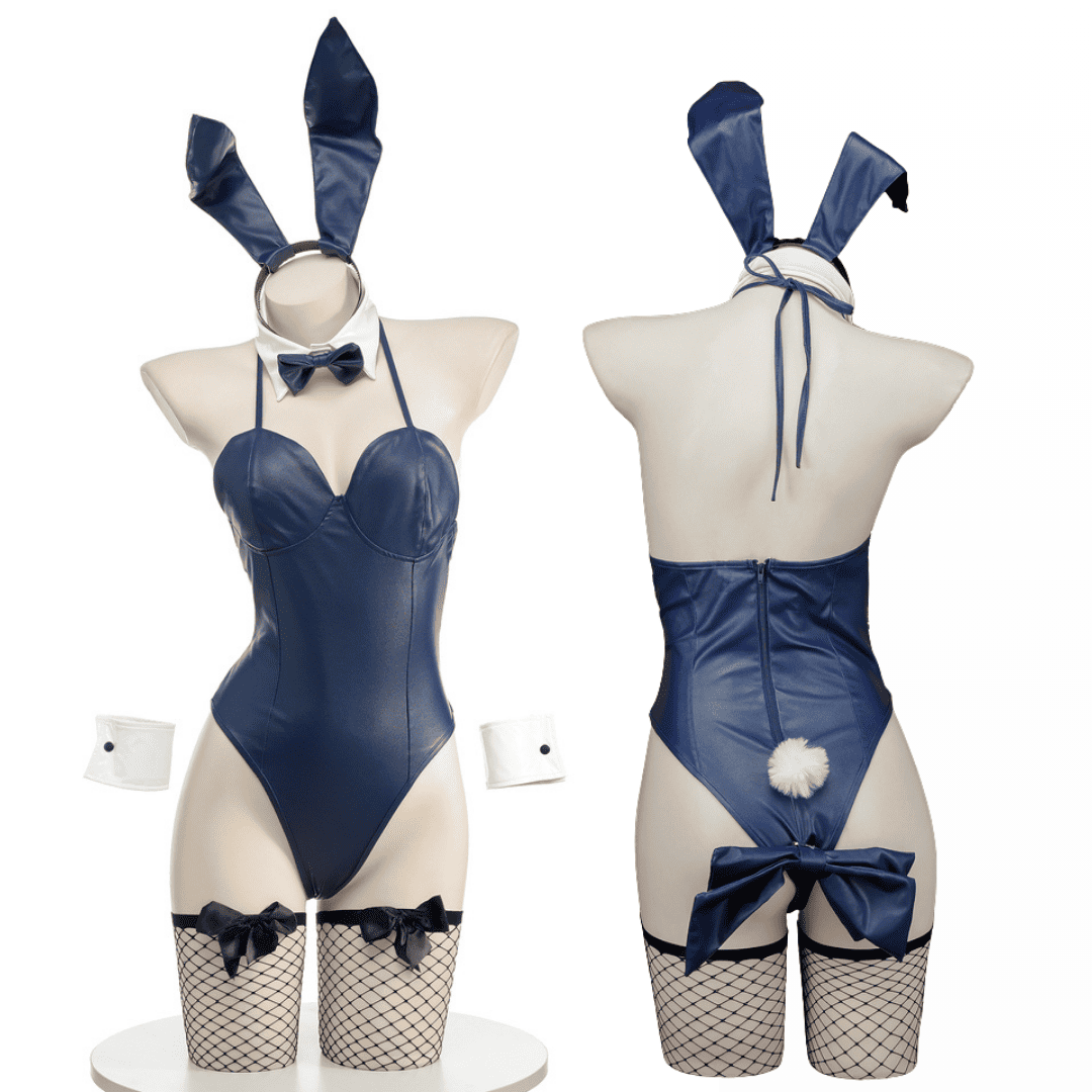 Rolecosplay Sexy Matte Navy Blue Bunny Girl Costume