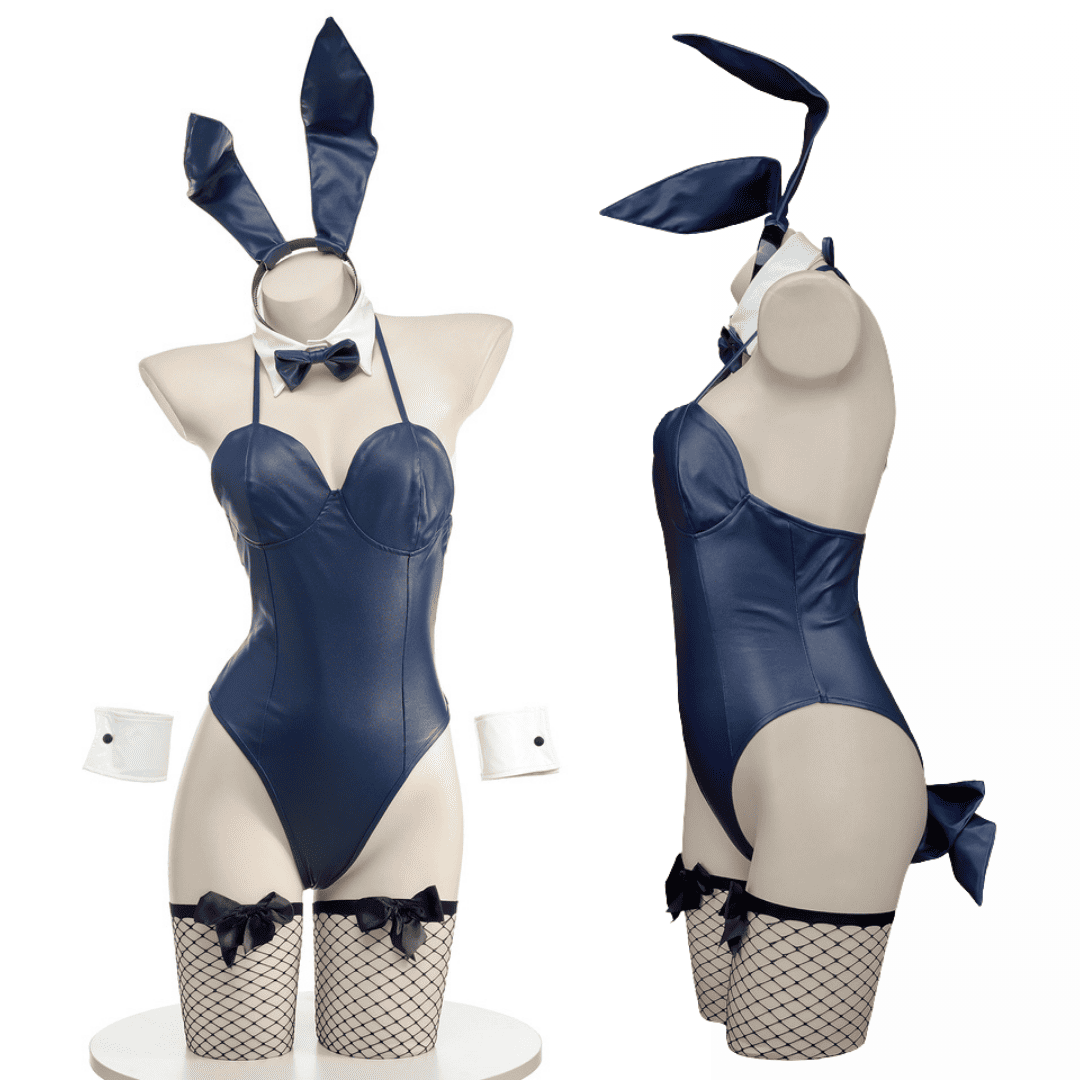 Rolecosplay Sexy Matte Navy Blue Bunny Girl Costume