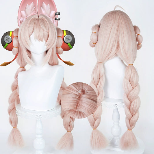 Rolecosplay Zenless Zone Zero Zhao Pink 85cm Double Braided Cosplay Wig