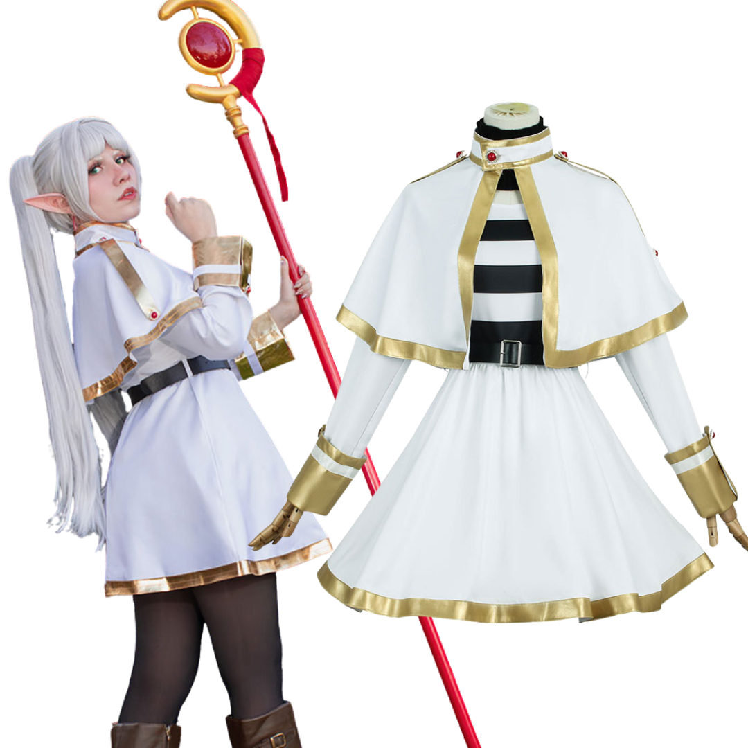 Rolecosplay Anime White Elf Sorceress Frieren Cosplay Costume