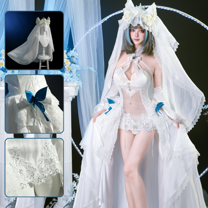 Rolecosplay Azur Lane Cheshire Hana Bride Cosplay Costume