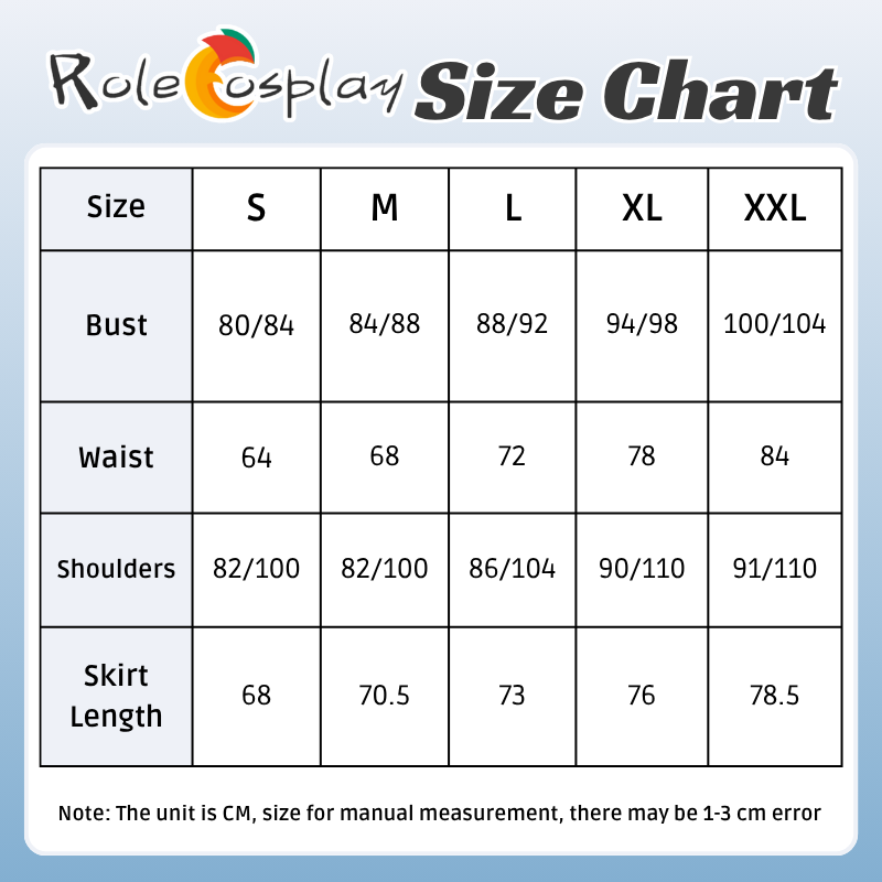 Rolecosplay Azur Lane Janus Hana Bride Cosplay Costume size chart
