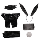 Rolecosplay Black Bunny Bodysuit Sexy Cosplay Glossy Halter Cut-Out One-Piece