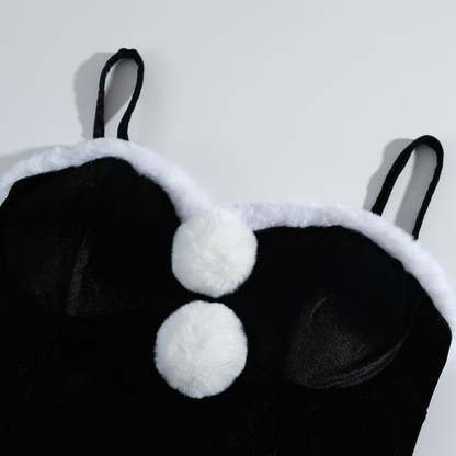 Rolecosplay Black Velvet Christmas Cosplay Dress with Shawl 2B Fanart Cosplay