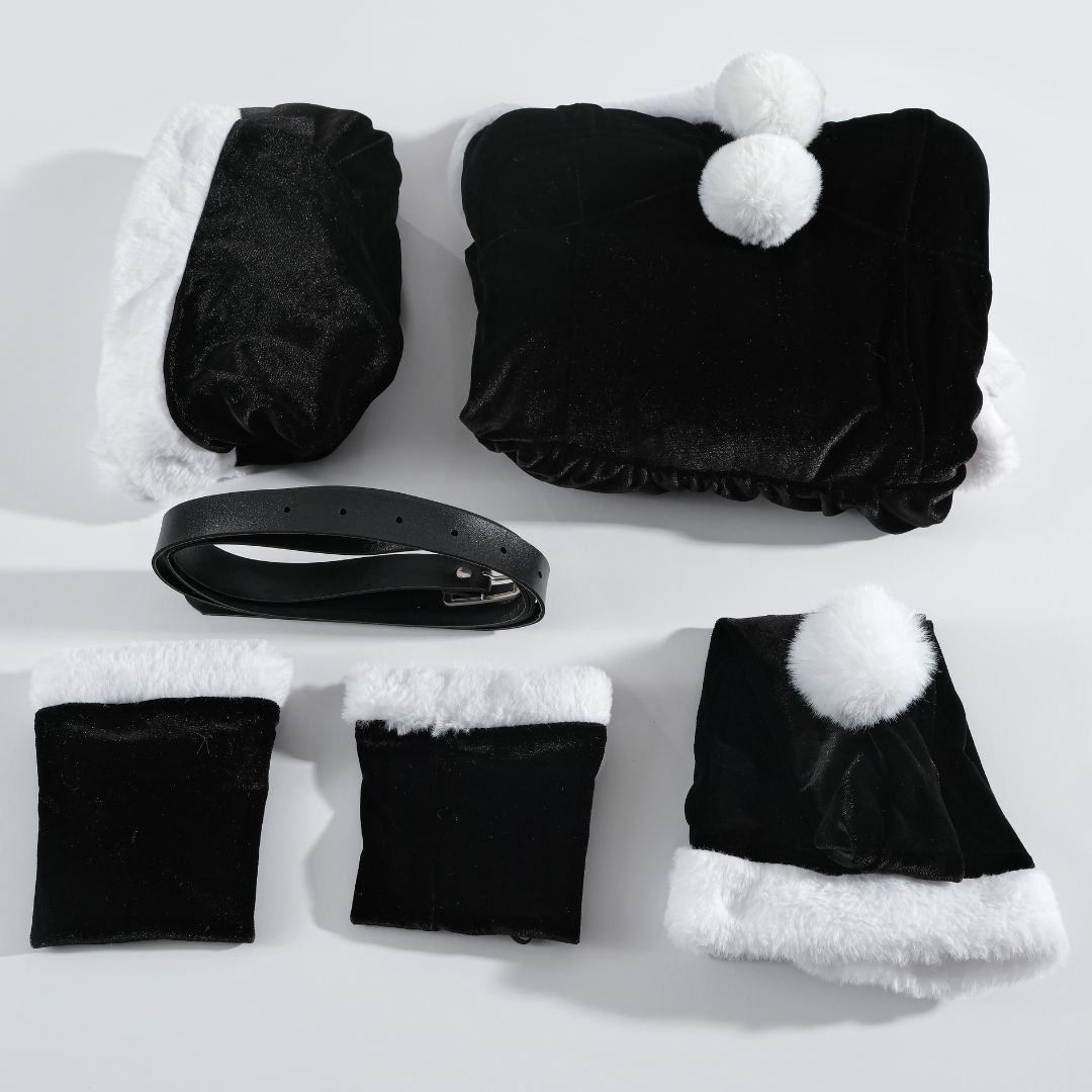 Rolecosplay Black Velvet Christmas Cosplay Dress with Shawl 2B Fanart Cosplay