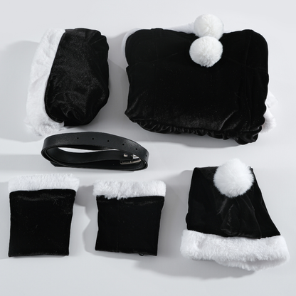 Rolecosplay Black Velvet Christmas Cosplay Dress with Shawl 2B Fanart Cosplay