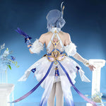 Blue and white fantasy cosplay costume set, full costume view